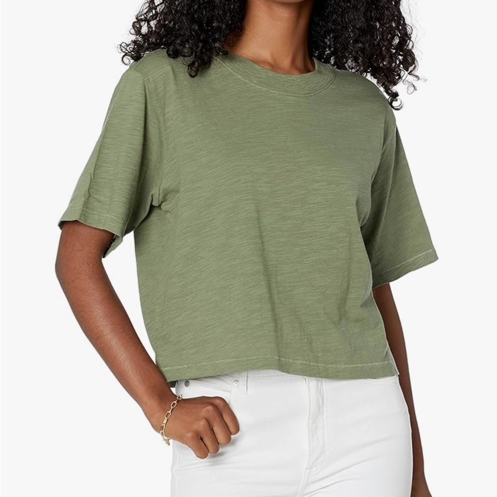 The Drop Womens Sydney Short-Sleeve Cropped Crew Neck T-Shirt -New